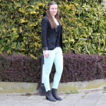Outfit: mint jeans